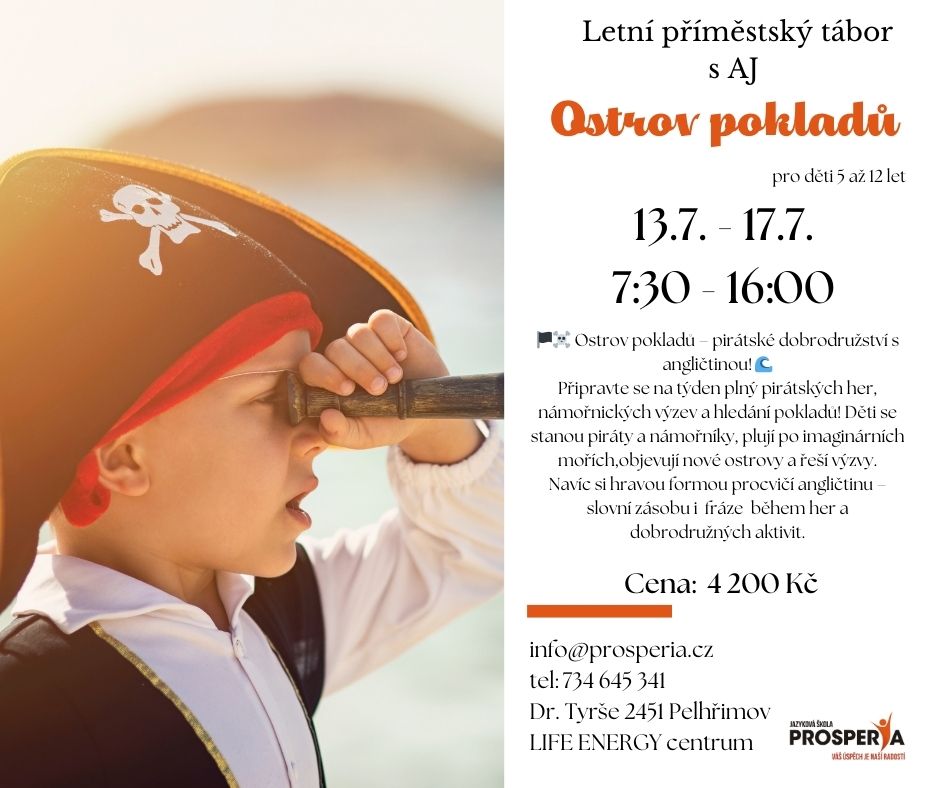 OSTROV POKLADŮ - letní příměstský tábor s AJ