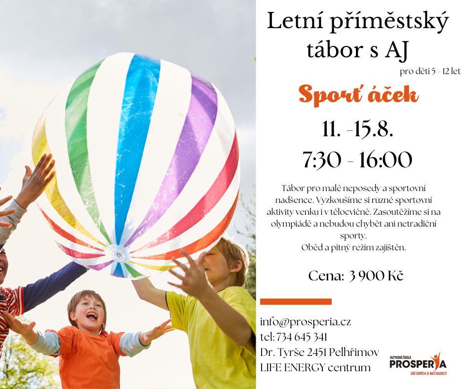 SPORŤÁČEK - letní příměstský tábor s angličtinou